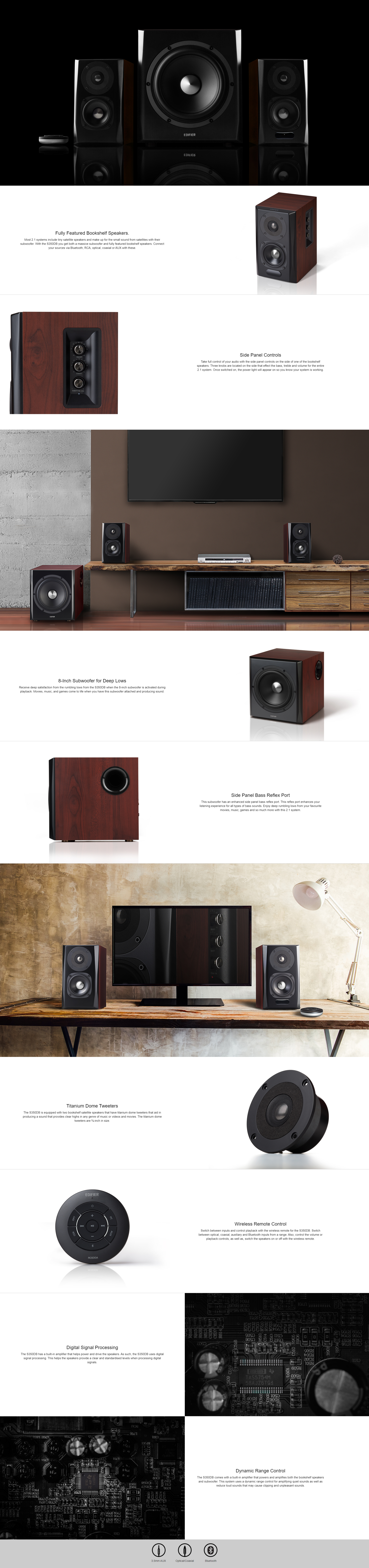 Edifier S350DB 2.1 Bookshelf Speakers with Subwoofer | BPC Technology